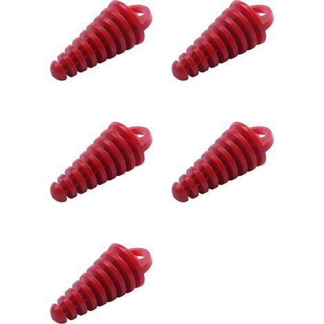 Tappi per la pulizia del silenziatore di scarico, confezione da 5, applicabili a motociclette, veicoli fuoristrada, ATV e quad, 2 tempi/4 tempi, colore rosso.