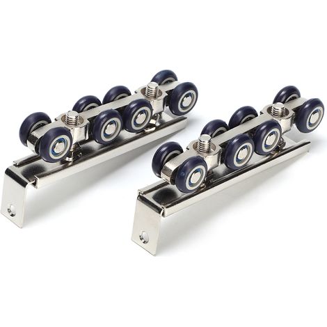 Accessoires de quincaillerie pour portes coulissantes résidentielles : poulie de suspension robuste à 8 roues pour rail de porte. (1/5)