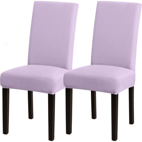 Stuhlhussen 2er Set Lila, Stretch Esszimmerstuhlbezug, Waschbar (1/5)