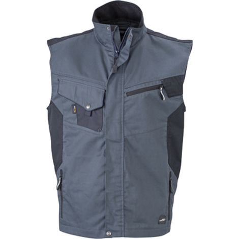 James & Nicholson Workwear Weste JN822 Gr. M carbon/black (1/2)