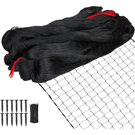 Filet de protection noir 10x10m, mailles 5cm pour jardin, clôture pour volailles, anti-oiseaux et sécurisation balcon (1/5)