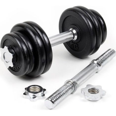 2 haltères Musculation 20 kg. En Fonte, 8 disques, pour une Musculation Efficace (1/5)