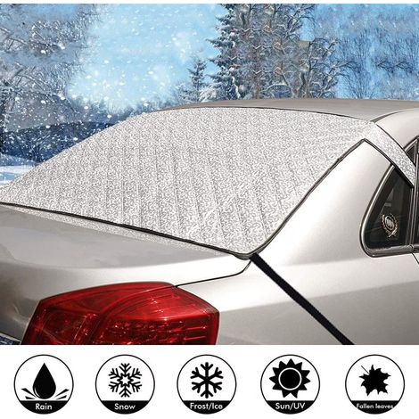 Housse magnétique pour pare-brise arrière de voiture contre la glace et la neige - Imperméable, résistante au vent, avec protecteur de rétroviseur, sangles renforcées 140×80cm (1/5)