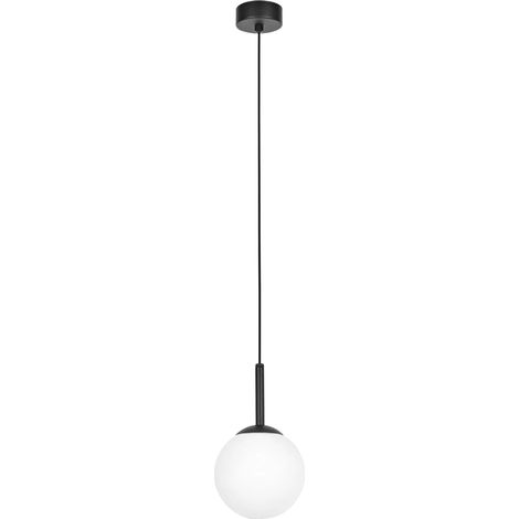 Schwarze Metall-Pendelleuchte mit weißem Schirm Kaja FARO K-4885 (1/5)
