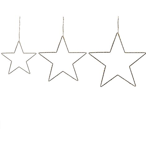 Conjunto de 3 decoraciones de pared LED metal plateado forma de estrella Kunnari (1/5)