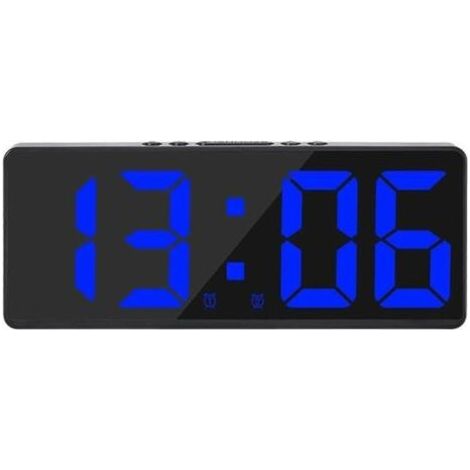 Grande Horloge Murale Numérique Intelligente APP Contrôle Heure/Date/Déclencheur Sonore et Fonction de Compte à Rebours Luminosité Continue et Alarme de Volume avec Fonction Snooze - Coque Noire Lumiè (1/5)