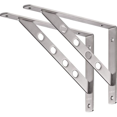Equerre Etagère Murale Inox,Support d'étagère 30x20cm Supports Triangulaires à Tablettes de 90 Degrés Équerres de Fixation pour Etagere Murale Flottante Charge Maximale 180KG, avec Vis (1/5)