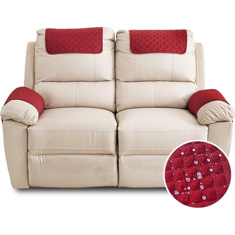 Housses d'accoudoirs de canapé, housses d'appuie-tête imperméables, avec poches, adaptées aux accoudoirs de fauteuils inclinables, housses d'accoudoirs matelassées antidérapantes, quatre pièces. (1/5)