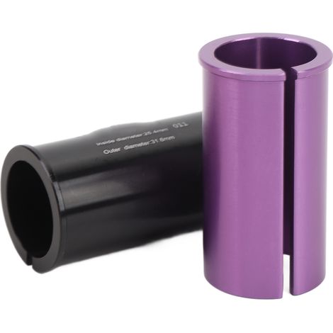 Adaptateur de tige de selle en alliage d'aluminium usiné CNC avec finition texturée, manchon de conversion pour tube de selle de vélo, diamètre 25,4-31,6 mm (1/5)