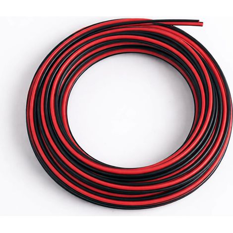 22AWG 10M Fil Haut Parleur en Cuivre Étain, Fil 12V Électrique Souple 2 Conducteurs, Câble Enceinte Flexible pour LED, Audio, Automobile, Projets DIY et Câblage Basse Tension (1/5)