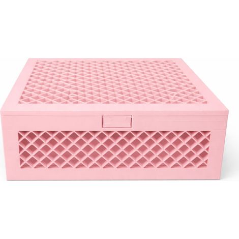 Behälter mit Deckel, rosa, durchbrochener Organizer für kleine Haushaltsgegenstände