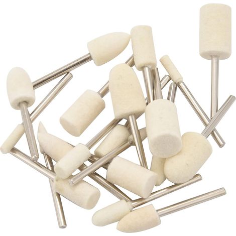 Set mit 20 Polierdornen aus Wollfilz für Schleifmaschinen, Poliergeräte, Uhren, Schmuck, Rotationswerkzeuge und Befestigungszubehör – 0,3 cm (1/5)