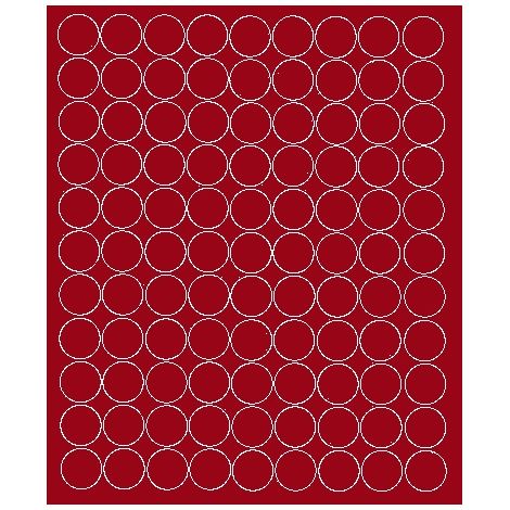 Autocollants ronds de 2 cm, 99 pièces, rouge foncé brillant