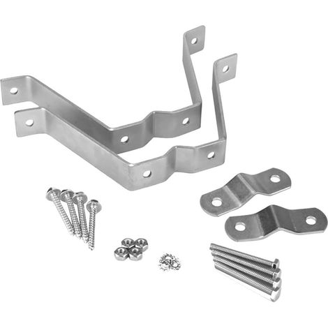 Lot de 2 supports de montage réglables pour antennes en métal - Accessoire pour installation de mât de drapeau, cheminée, poteaux de fixation réglables (1/4)