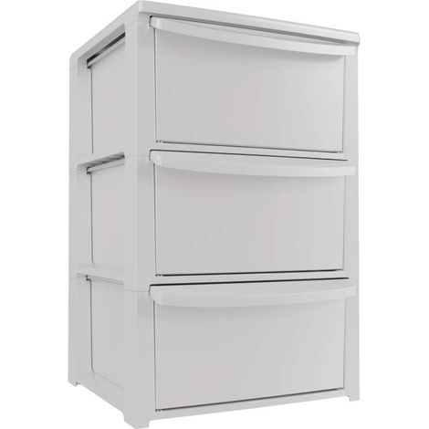 Artplast Cassettiera Bianca in Polipropilene 39x38,5x60cm - 3 Cassetti