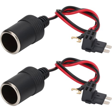 2 prises allume-cigare femelle DC 12-24V 8A avec câble 30cm, adaptateur pour la plupart des modèles allemands (1/5)
