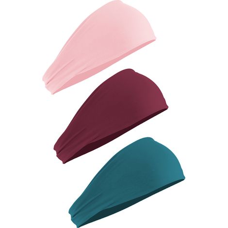 Headband Sport - Bandeau Élastique Large en Nylon pour Yoga Course Gym Tennis - Unisexe - Lot de 3 (1/5)