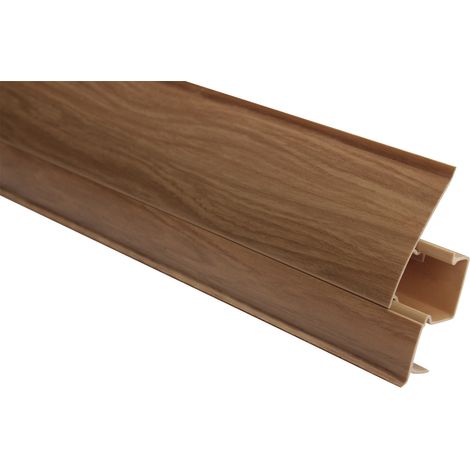 PVC Sockelleisten Sparpakete Fußbodenleisten 23x65mm Modern Kabelkanal (30 Meter / 15 Leisten, 8696 Holzoptik Erle)