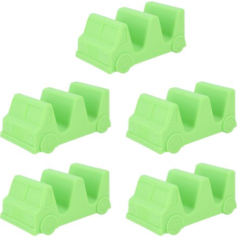 Lot de 5 supports à tacos forme voiture vague, plat à tacos vert pour cuisine restaurant (1/5)