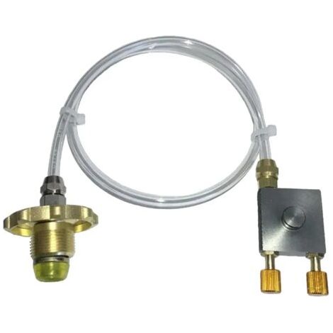 Adaptateur de recharge de gaz propane en fer, ensemble de valve gonflable compatible avec les accessoires pour réchauds de camping, barbecues, pique-niques et réchauds de cuisine portables. (1/4)