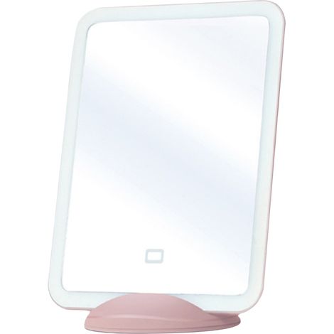Miroir de maquillage LED tactile à luminosité réglable, rechargeable par USB, avec support magnétique pour téléphone portable. (1/5)