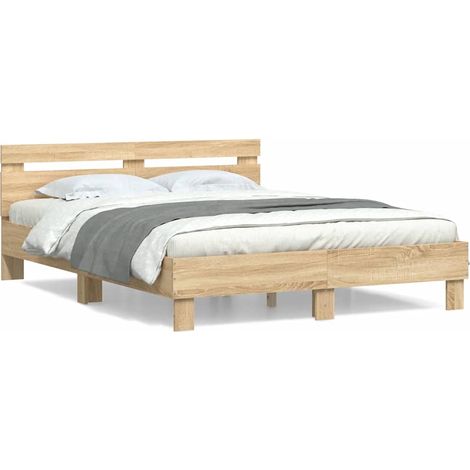 Maison Exclusive - Cama con cabecero madera de ingeniería roble S (1/5)