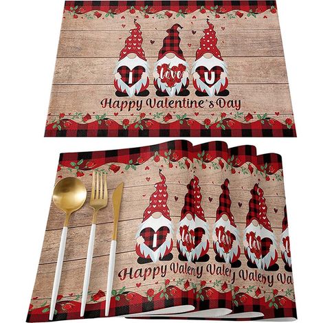 Placemat - Tissu Linen Tissé - Résistant à la Chaleur et aux Taches - Antidérapant - Pour Table à Manger - Lot de 4 (1/3)