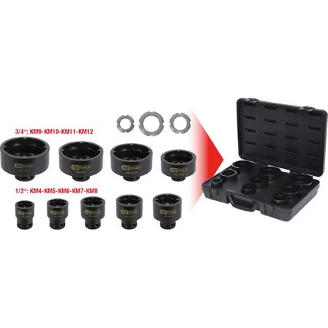 [NEUWERTIG] B-Ware Ks Tools Nutmutternschlüssel Set Schlüssel Satz Kugellagermutter Innen 9 Teilig