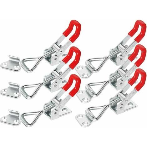 6 Pcs Fermeture Remorque Sauterelles de Menuisier Loquet à Bascule Sauterelles Bascule Pince Pince à Genouillère Loquet à Bascule réglable en Métal GH-4001 Capacité de Rétention 150 kg, 330 lb (1/5)