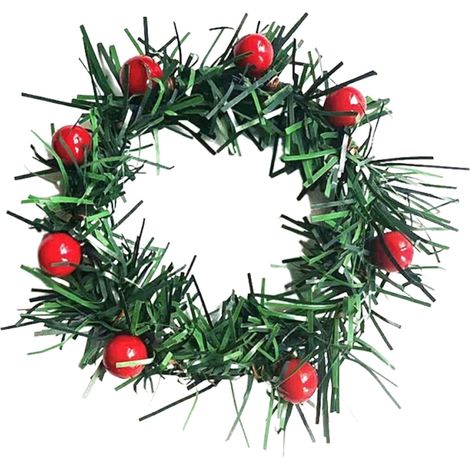Couronne De Bougie De Noël - Couronne Artificielle De Houx Avec Baies Rouges Et Aiguilles Vertes - Diamètre 12 Cm - Décoration De Table Et Fenêtre - 1 Pièce (1/2)