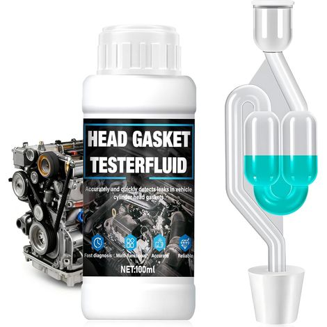Test Co2 Joint de Culasse, Testeur joint de culasse, Test Joint de Culasse, Joint de Cylindre, Kit Universel avec Liquide Réactif Bleu, Diagnostic Rapide et Fiable Auto Moto Camion, 100ml (1/5)