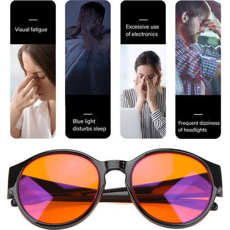 Schutzbrille gegen blaue Lichtstrahlung im Bereich von 400-500 nm (runde Gläser) (1/5)