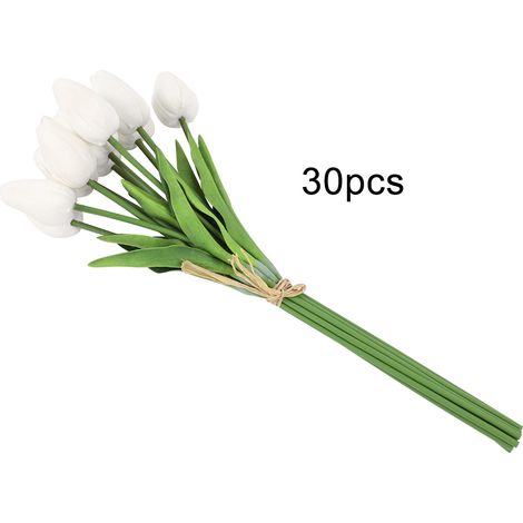 Tulipe Artificielle - Fleur Synthétique en PU Réaliste - Décoration Intérieure Maison Mariage Bureau - 30 Pièces (1/5)
