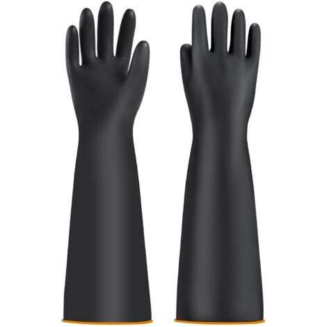 BUNTHAUS Gants de protection chimiques pour homme - Gants industriels chimiques - Gants longs imperméables - Gants de bassin - Gants de travail résistants à l'acide et aux alcalins (55,9 cm) (1/5)