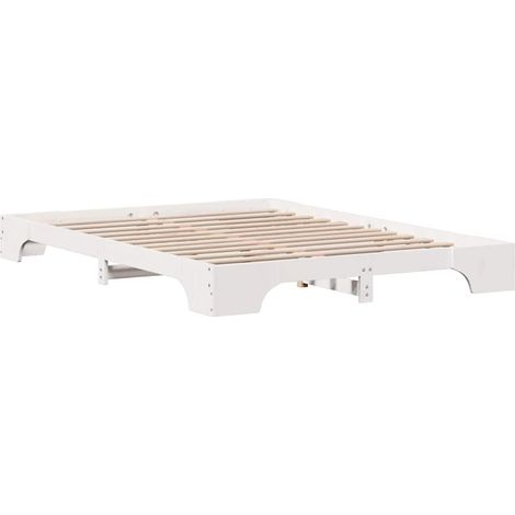 Lit double,Lit adulte,Cadre de lit Blanc 140 x 200 cm Bois massif en pin CFW8843666 (1/5)