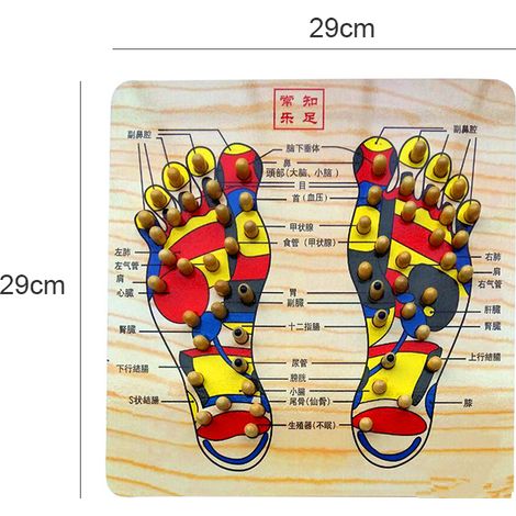 Planche de massage des pieds en bois, masseur de points d'acupuncture, carte de réflexologie (1/5)