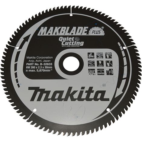 Makita B-32633 Hoja de Sierra Circular TCT 260x30mm 100T Madera