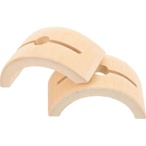 Lot de 2 présentoirs pour éventails pliants chinois, socle en bois-10.50X4.70X4.00CM (1/2)
