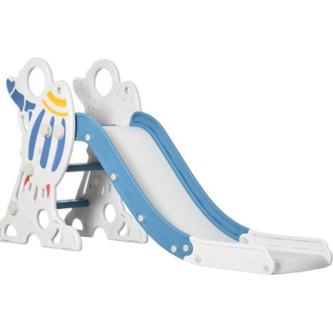 Tobogán infantil 1,5-3 años diseño cohete con pegatinas azul 157 x 46,5 x 80 cm MODENUIT (1/5)