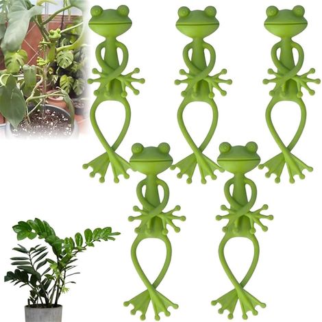 5 supports pour plantes grimpantes en forme de grenouille, accessoires de fixation pour plantes grimpantes pour décoration de jardin (1/5)