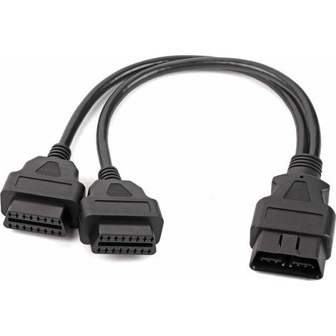 Voiture 16 broches OBD2 OBDII mle à double femelle YSplitter adaptateur cble d'extension outil de Diagnostic (1/5)