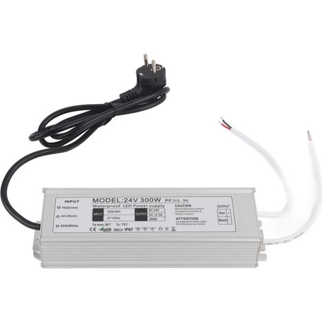 Driver LED étanche IP67 300W – Tension constante – Transformateur adaptateur – Pour ruban LED extérieur et enseigne
