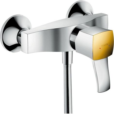 Hansgrohe 31360090 METROPOL CLASSIC miscelatore monocomando doccia, esterno, con maniglia a leva, finitura cromo e oro optic | Prezzi e offerte su Tavolla.com