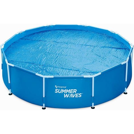 Summer Waves – Bâche à bulles pour piscine ronde 3,05 m – PVC traité anti-UV – Effet ventouse pour maintien – Limite perte de chaleur