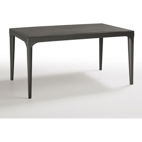Tavolo da esterno rettangolare 150x90cm giardino bar ristorante Oslo - Nero