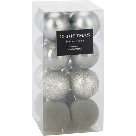 Mömax Christbaumkugel-Set Romy Silberfarben 16-teilig (1/4)