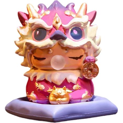 Mini statue de dragon, figurine de dragon miniature, ornement porte-bonheur pour bureau, décoration du Nouvel An chinois pour bibliothèque ou bureau-Purple (1/5)