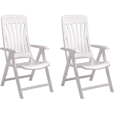 Set 2 sillas con brazos multiposiciones exterior blanco BLANES garbar