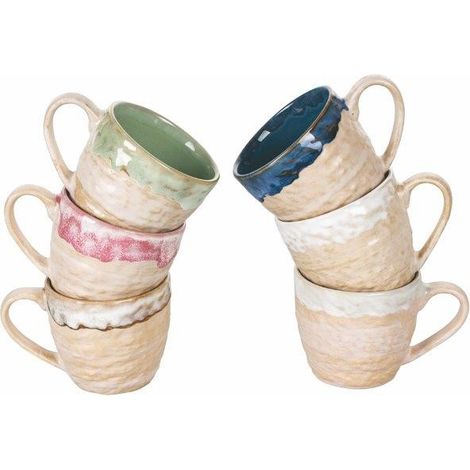 CRETA SET 6 TAZZINE CAFFE SENZA PIATTINO  6 COLORI ASSORTITI