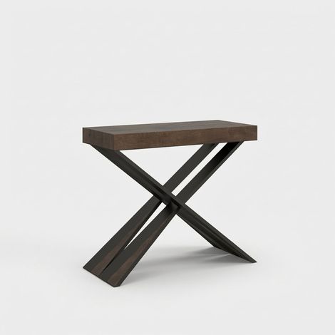 Consola extensible en mesa de madera de nogal 90x40-300cm Diago Premium Noix